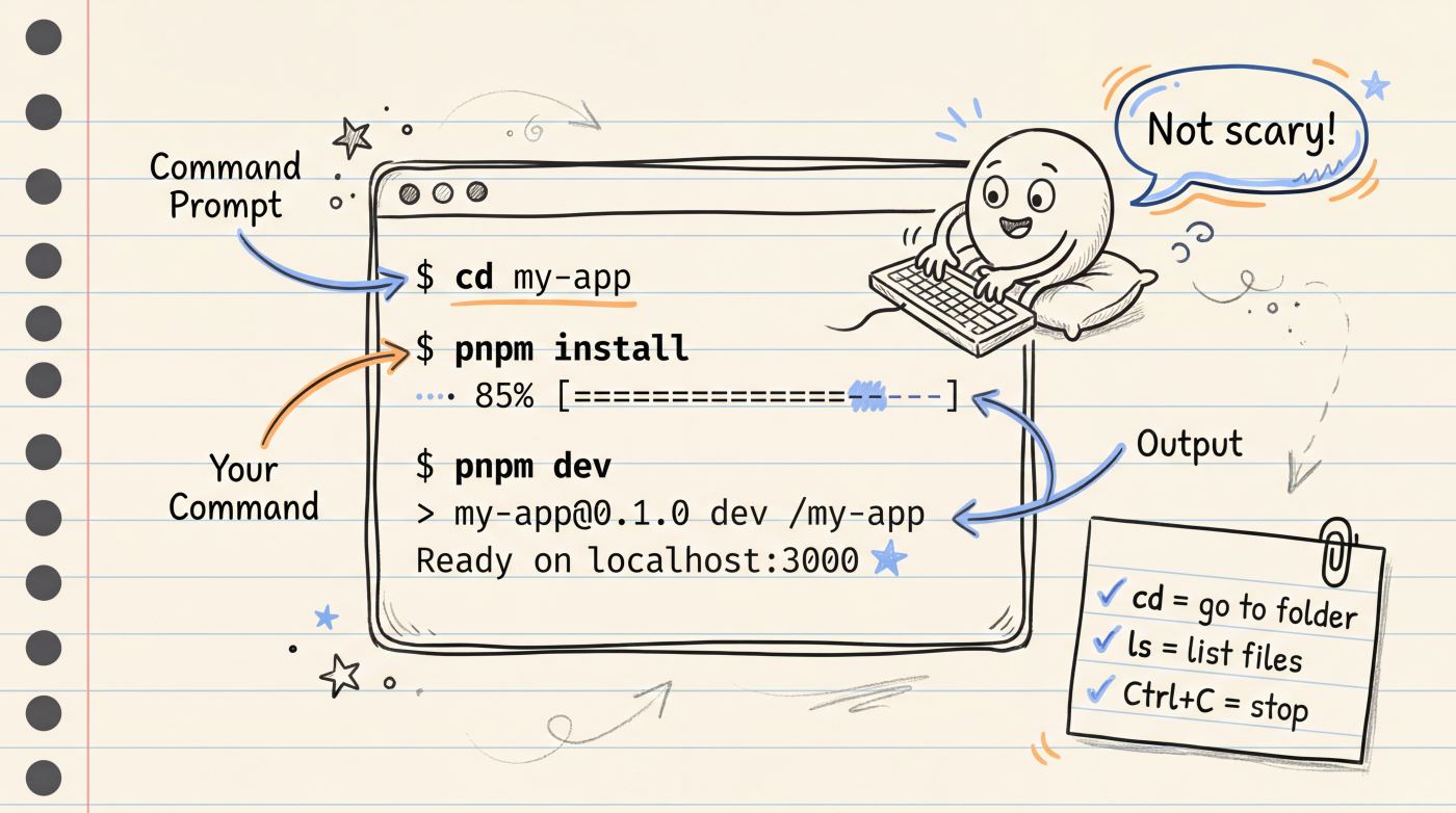 Terminal window: command prompt and basic commands