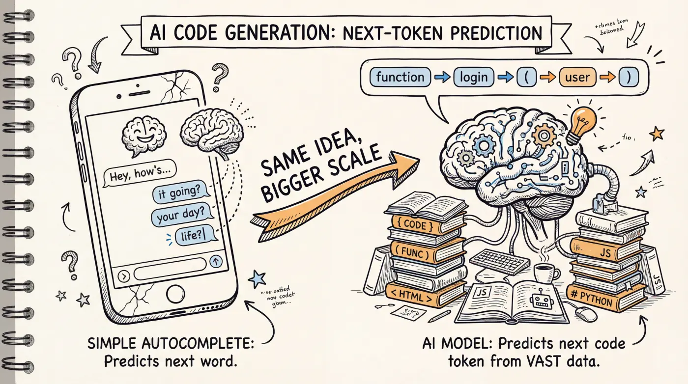 AI code generation: from phone suggestions to large-scale token prediction